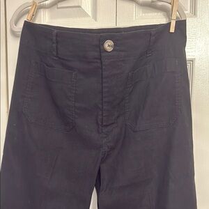 Anthropologie Maeve Colette Cropped Wide-Leg Women’s Black Casual Pants